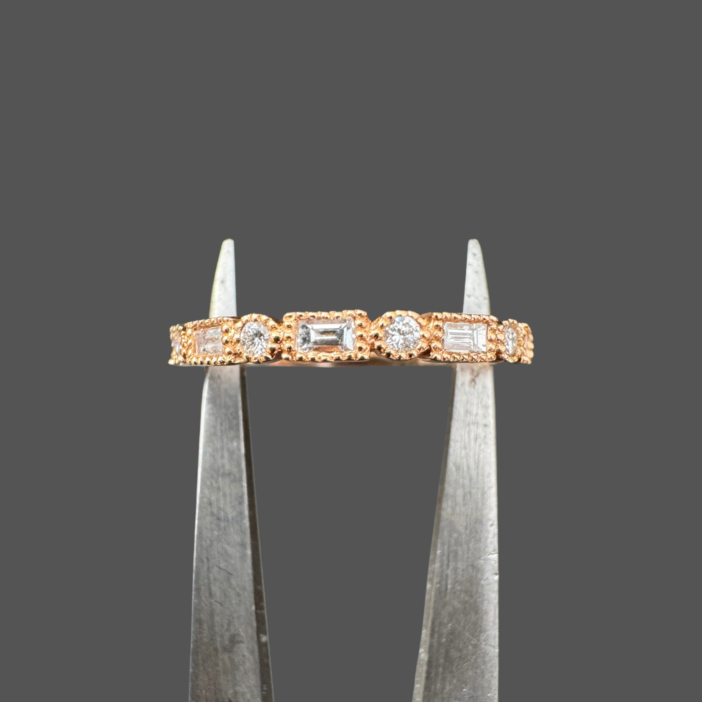 Alliance fantaisie diamants or rose 0.28ct