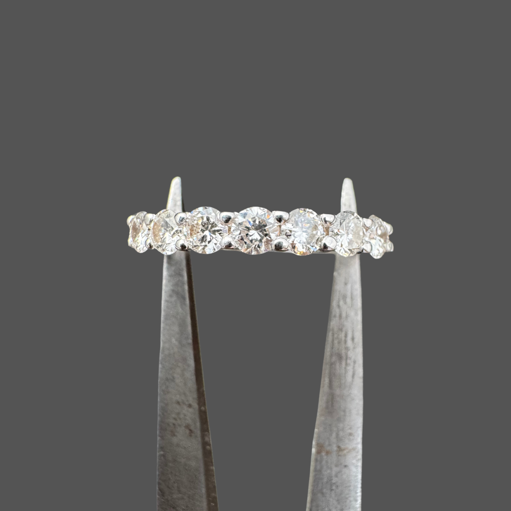 Demi alliance diamants or blanc 0.50ct