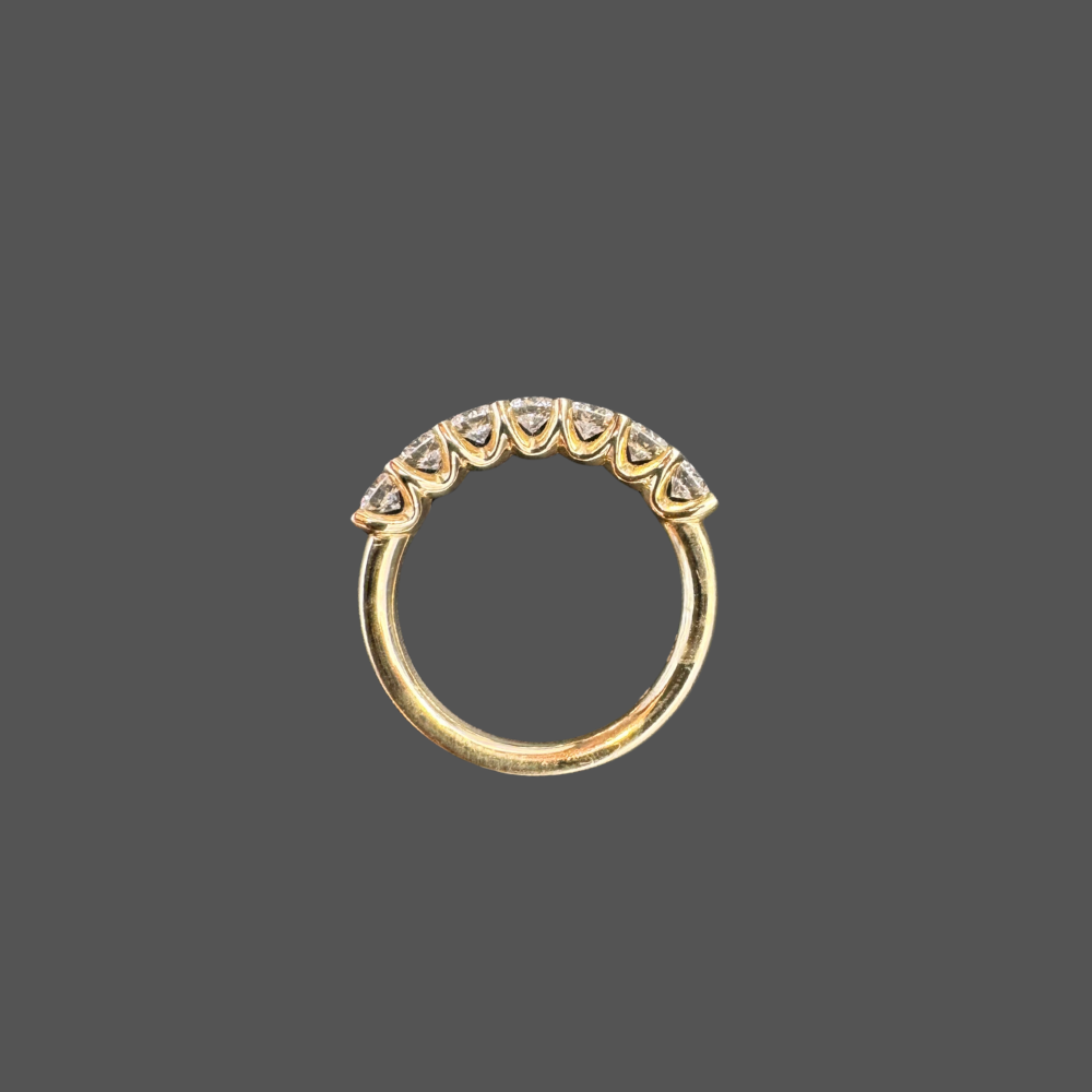 Demi alliance diamants or jaune 1.13ct