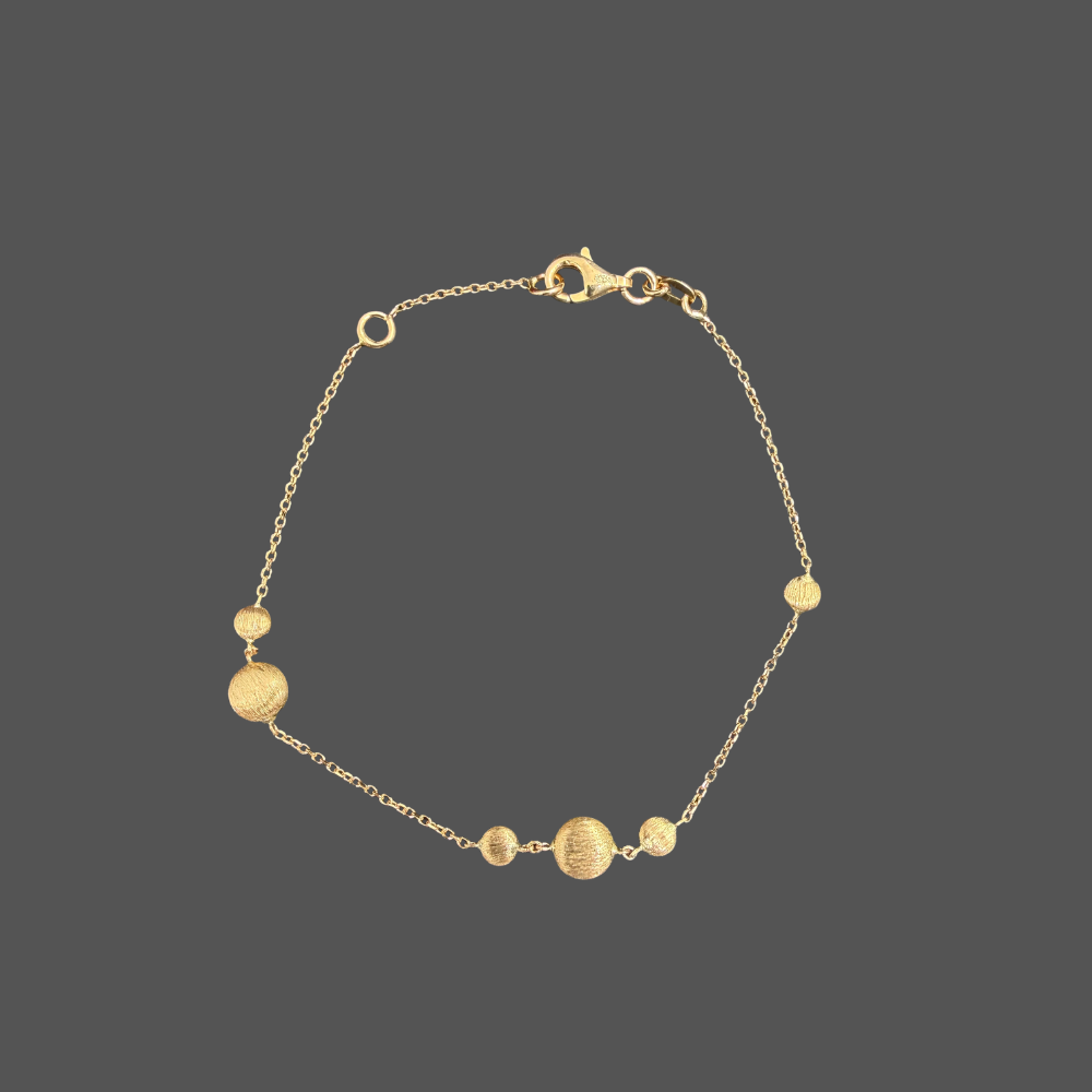 Bracelet Femme Adorée en or jaune 18 carats – Pastilles rondes brossées de différentes tailles