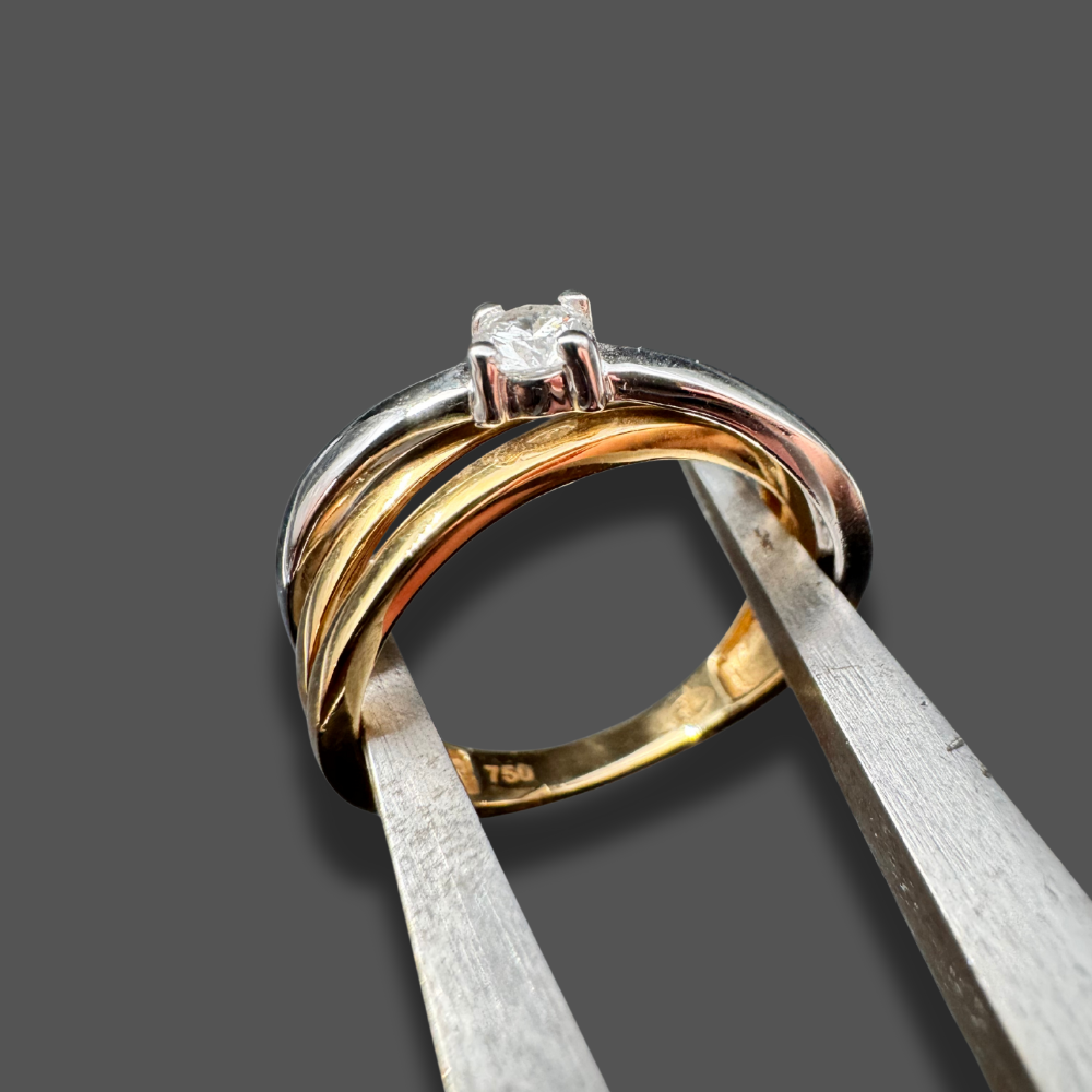 Solitaire Bi-Color en Or