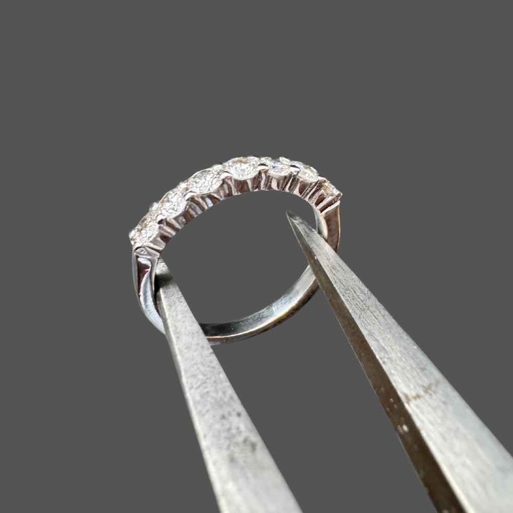 Demi alliance diamants or blanc 0.50ct