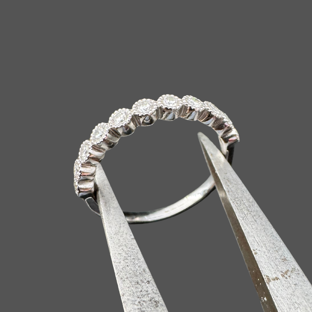 Alliance fantaisie diamants or blanc 0.32ct