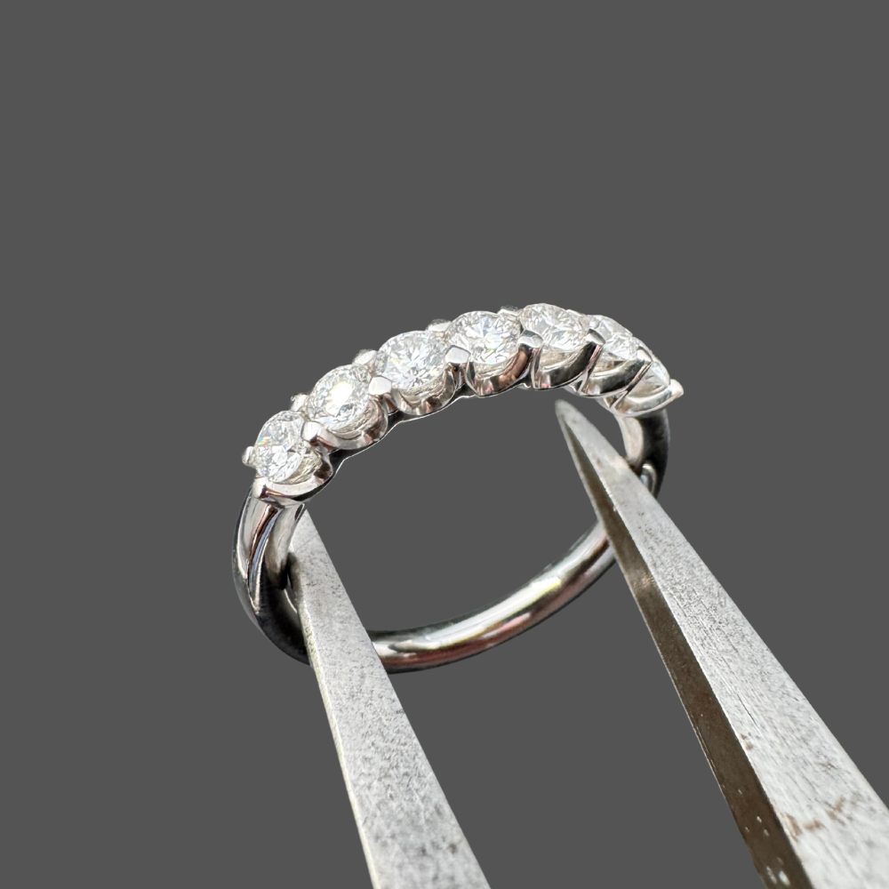 Demi alliance diamants or blanc 0.80ct