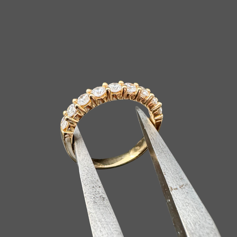 Demi alliance diamants or jaune 0.70ct