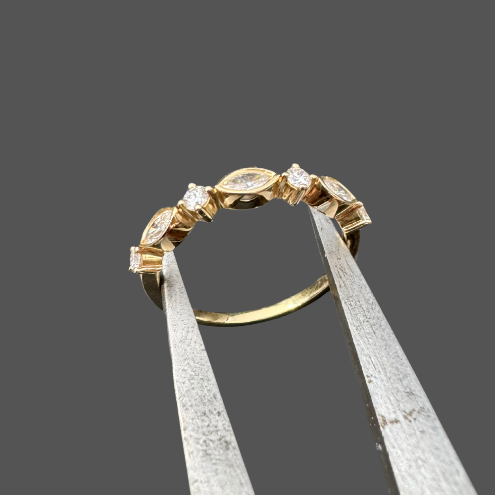 Alliance fantaisie diamants or jaune 0.34ct