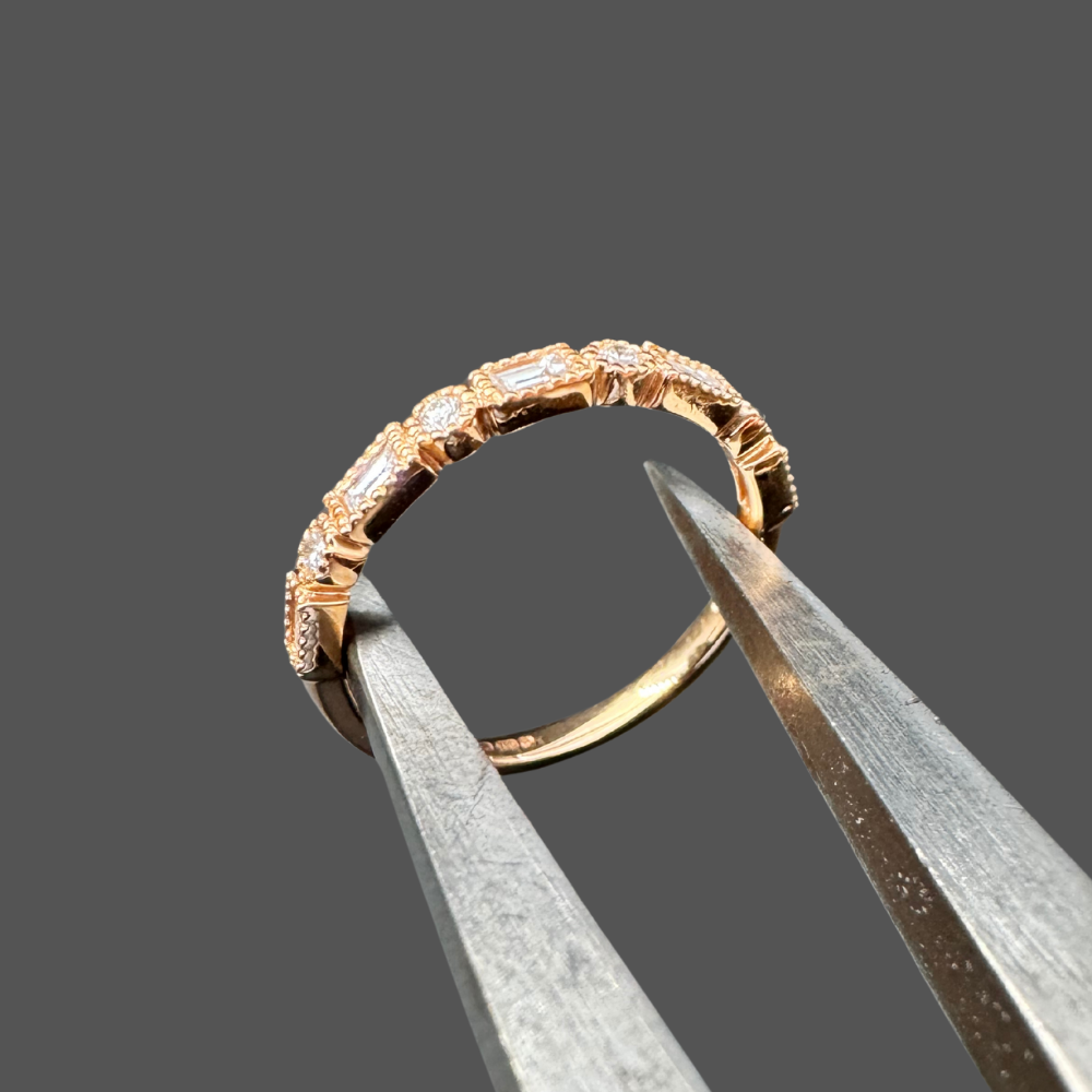 Alliance fantaisie diamants or rose 0.28ct