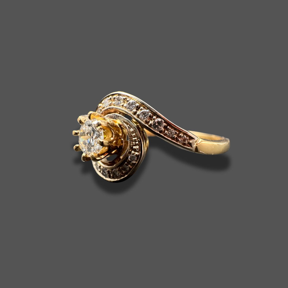 Bague en Or Jaune & Diamants