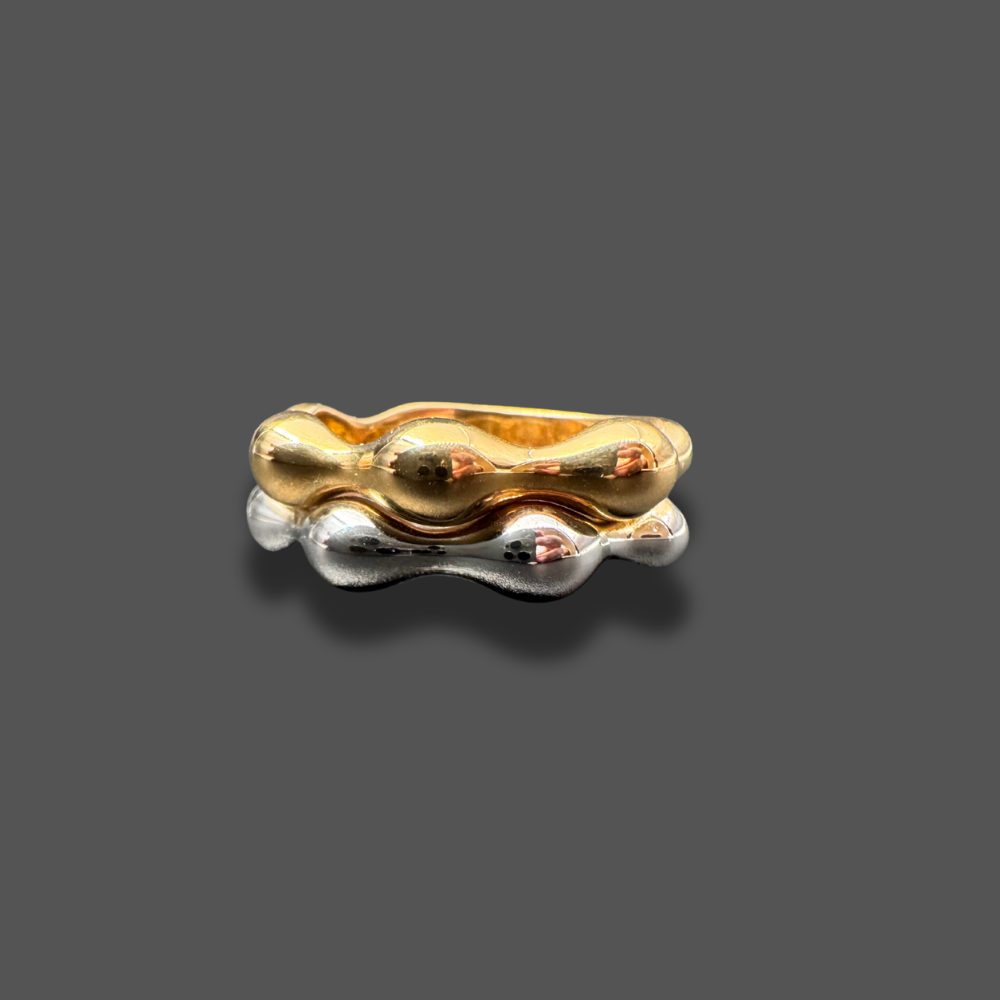 Bague bicolore en or jaune et or blanc