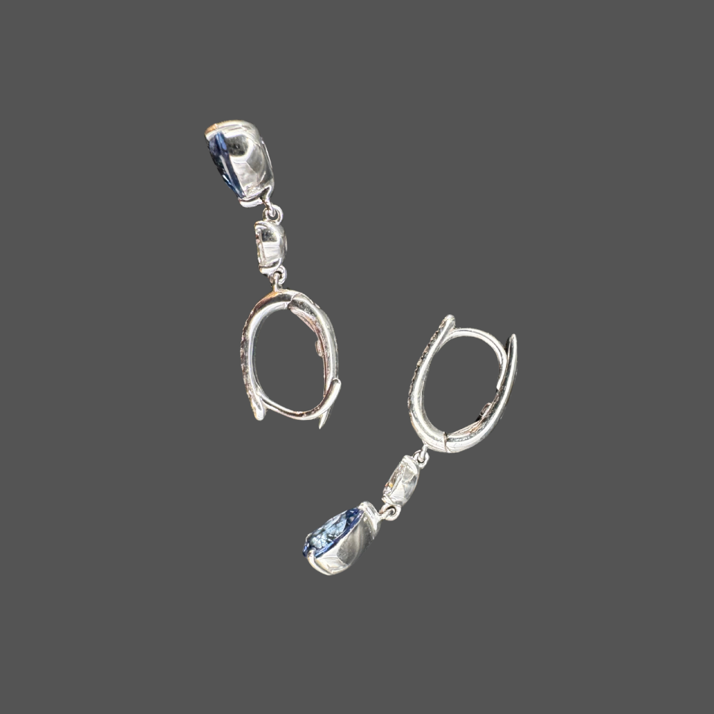 Boucles d’oreilles pendantes Saphir