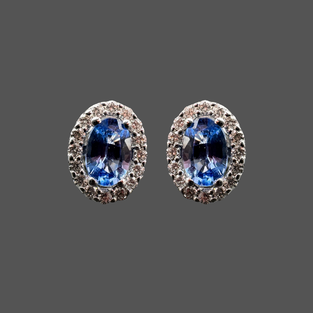 Boucles d’Oreilles Entourage Saphir