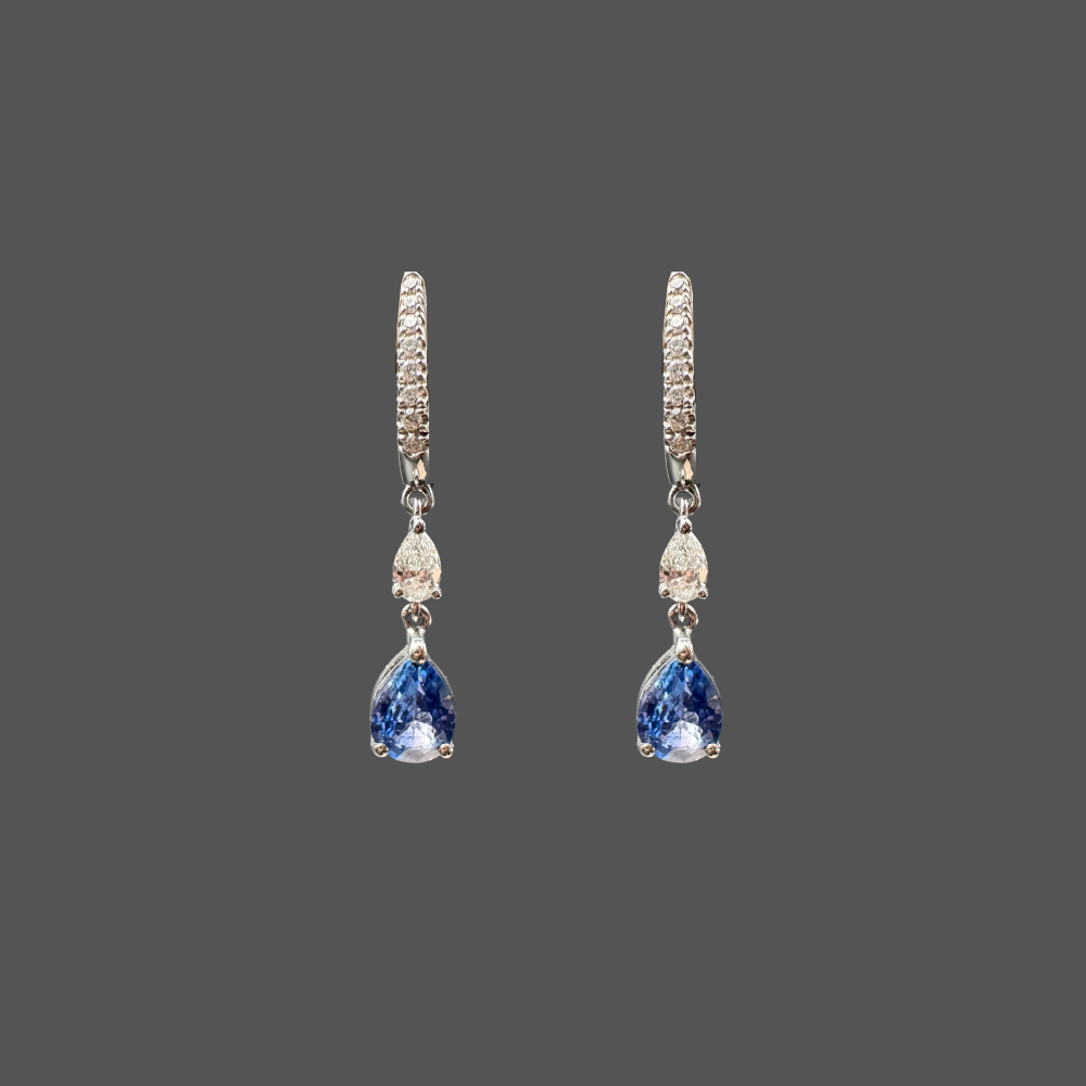 Boucles d’oreilles pendantes Saphir