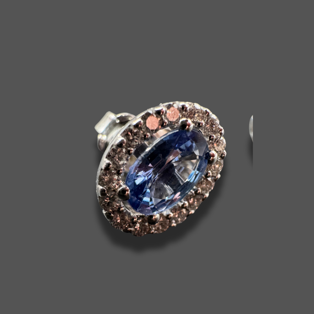 Boucles d’Oreilles Entourage Saphir