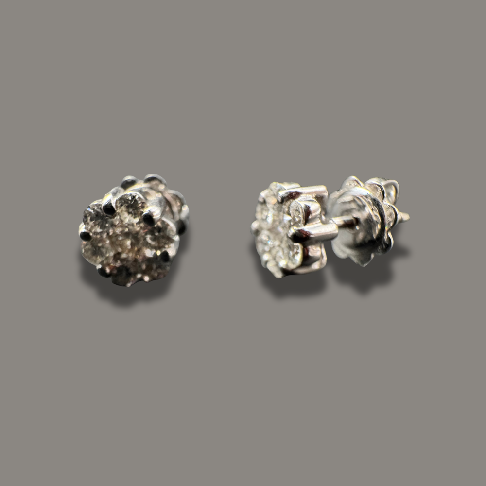 Boucles d’Oreilles Fleur Diamants