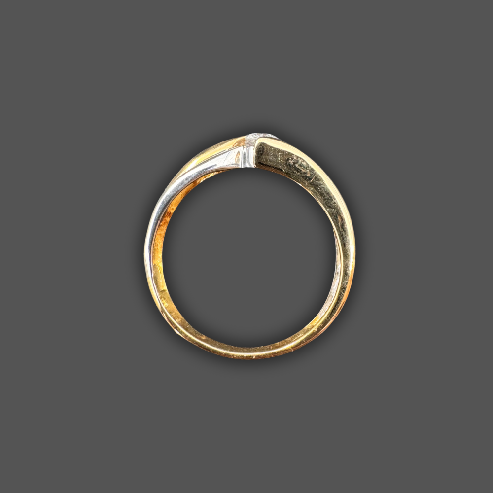 Solitaire Bi-Color en Or avec Diamant 0.12ct