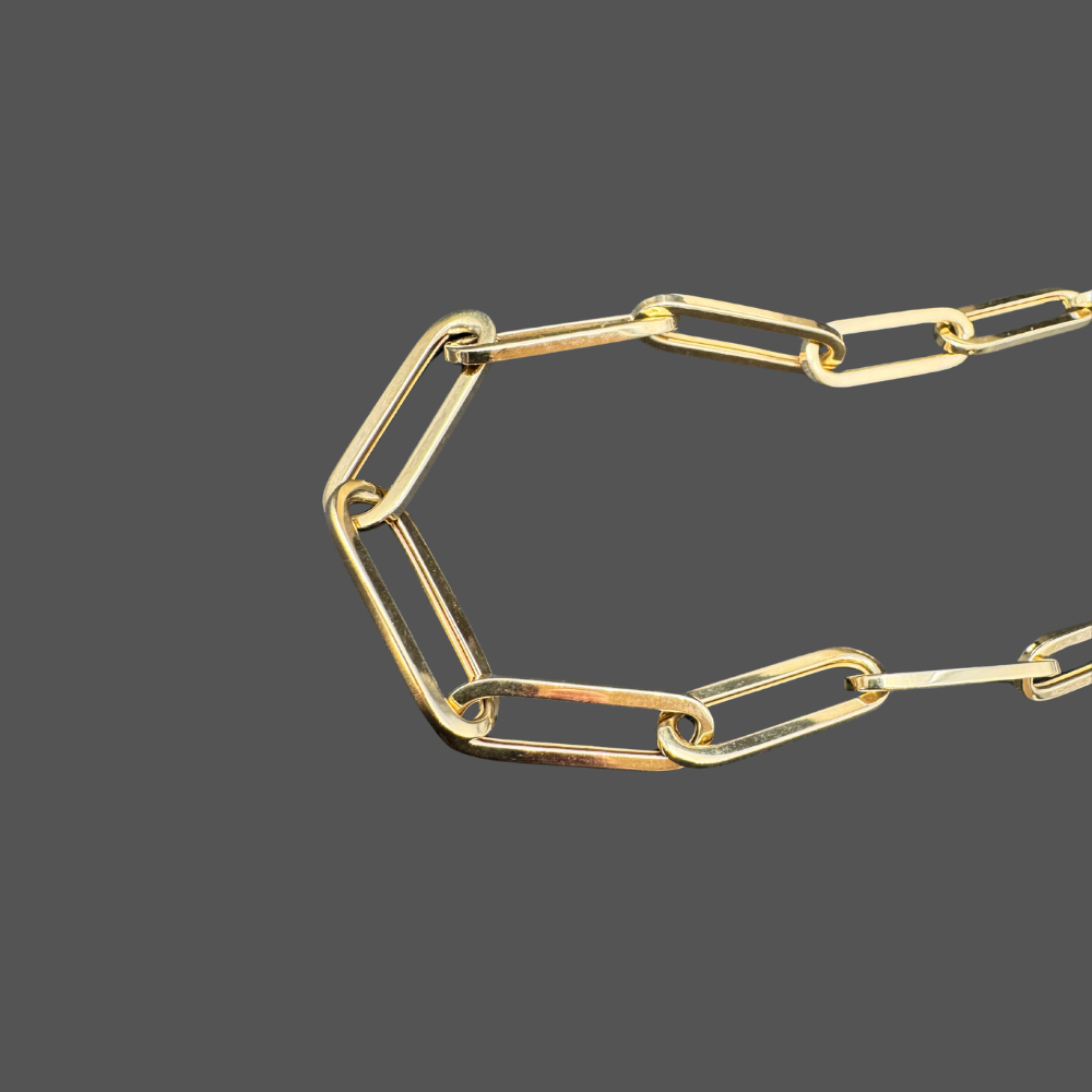 Collier mailles longues en or jaune