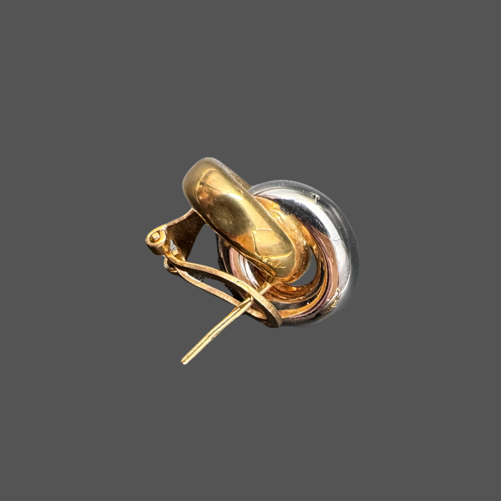 Boucles d’oreilles nœud en or jaune et or blanc