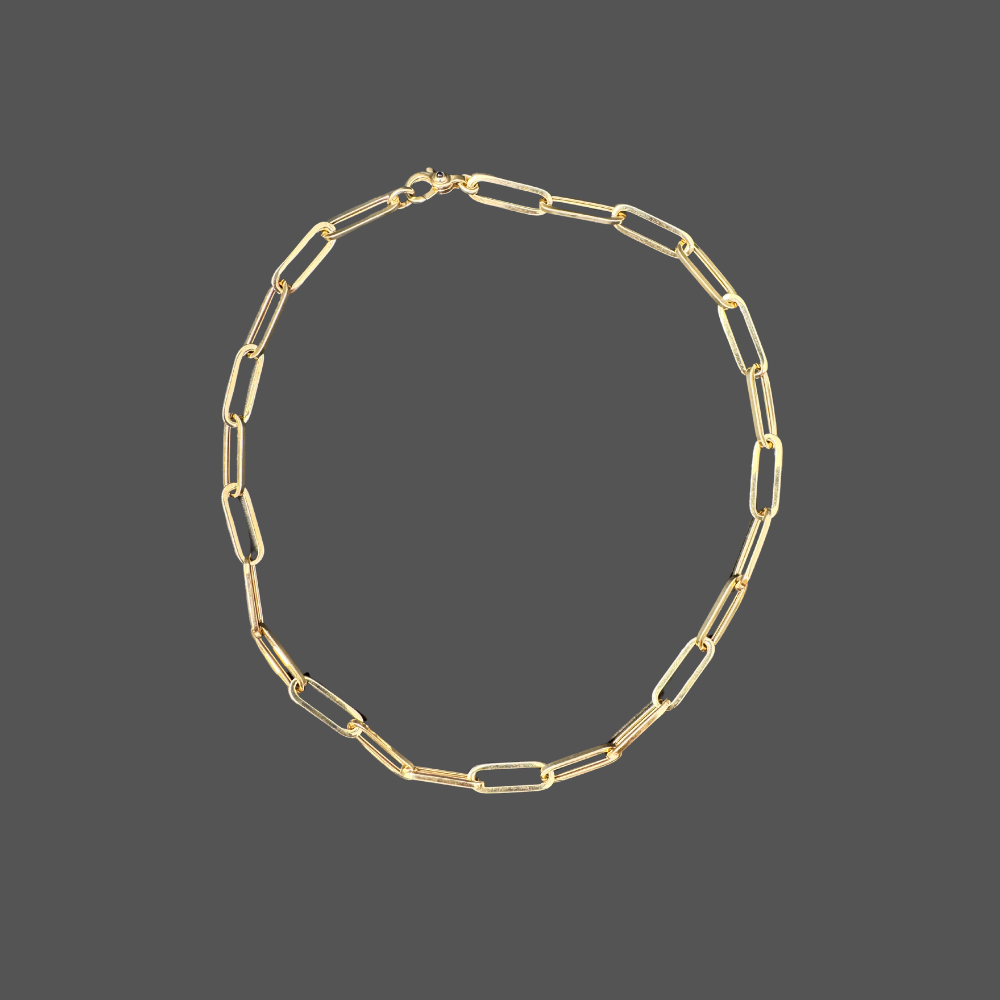 Collier mailles longues en or jaune