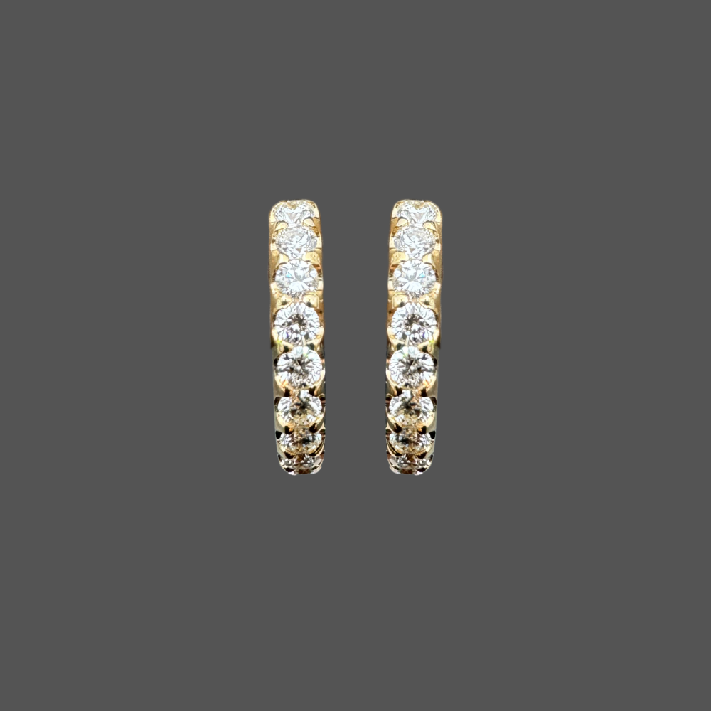 Créoles en or jaune 18 carats avec diamants – 0,30 ct