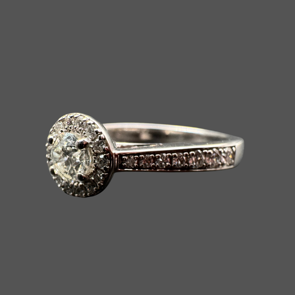 Solitaire accompagné 0.60ct