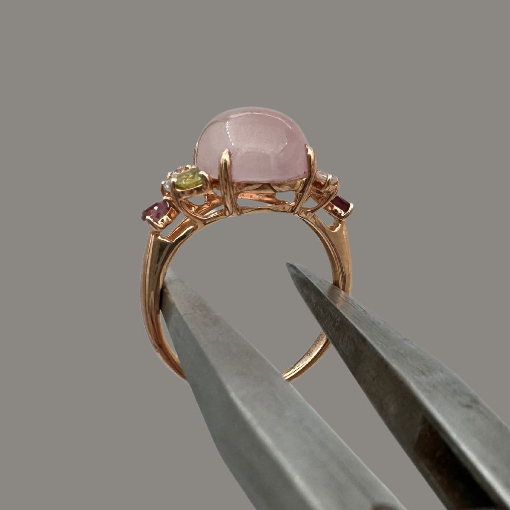 Bague Quartz Rose et Multi Pierres