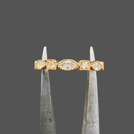 Alliance fantaisie diamants or jaune 0.34ct