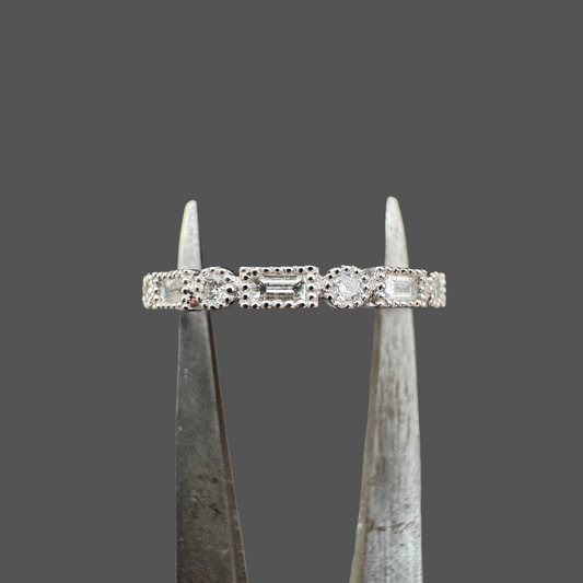 Alliance fantaisie diamants or blanc 0.24ct