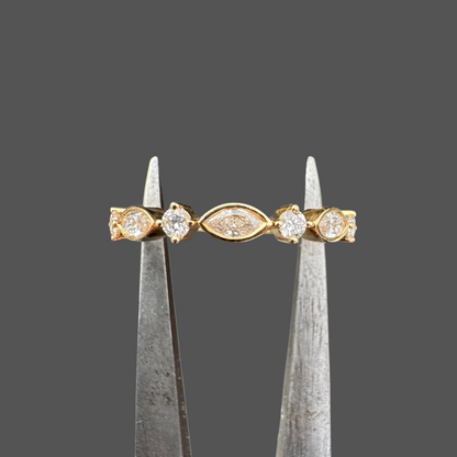 Alliance fantaisie diamants or jaune 0.34ct