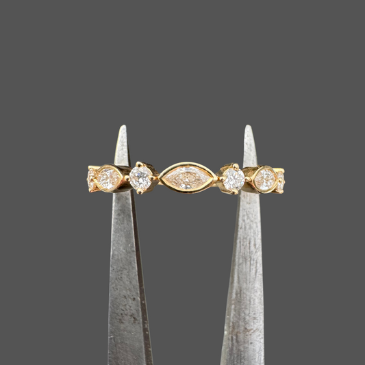 Alliance fantaisie diamants or jaune 0.34ct