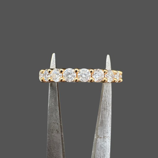 Demi alliance diamants or jaune 0.70ct