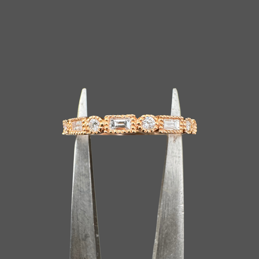 Alliance fantaisie diamants or rose 0.28ct