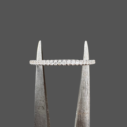 Demi alliance diamants micro-griffe or blanc ou jaune 0.11ct