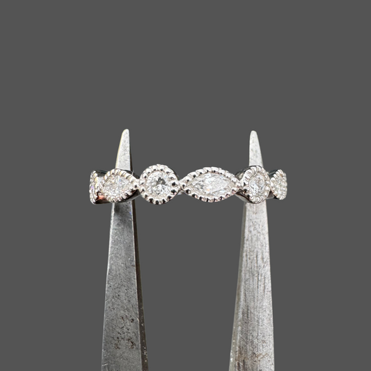 Alliance fantaisie diamants or blanc 0.35ct
