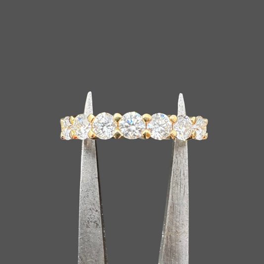 Demi alliance diamants or jaune 1.13ct