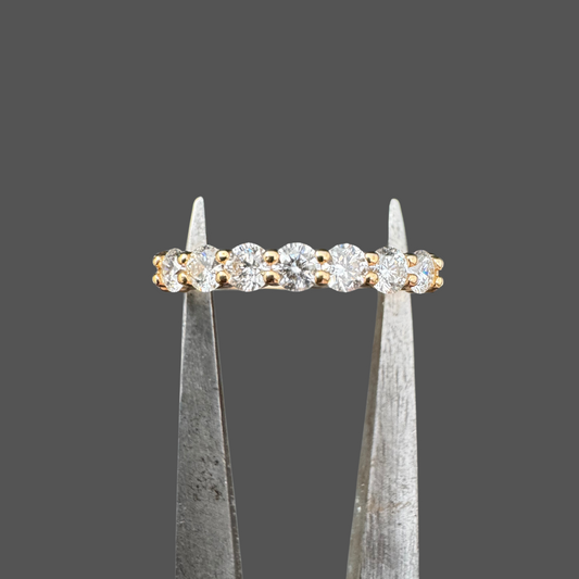Demi alliance diamants or jaune 0.50ct