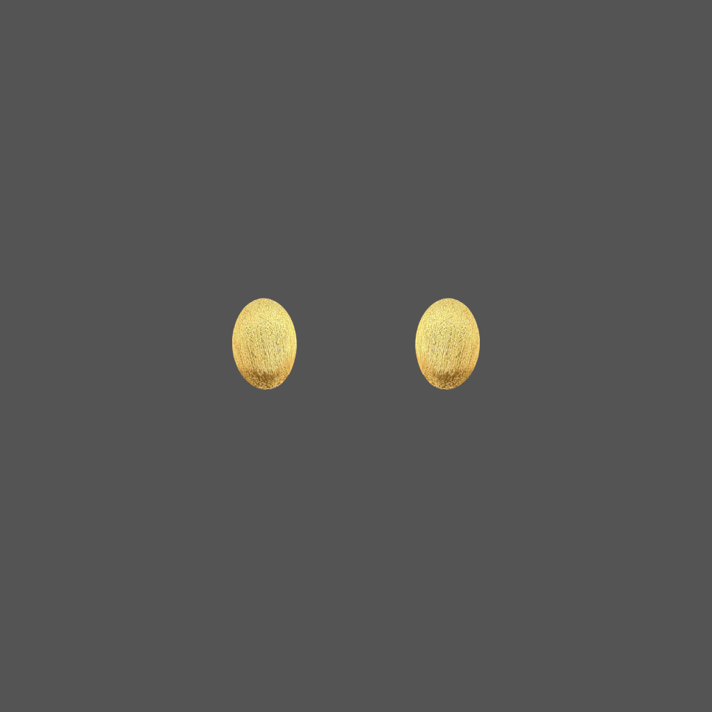 Boucles d’oreilles puces ovales Femme Adorée en or jaune 18 carats finition brossée