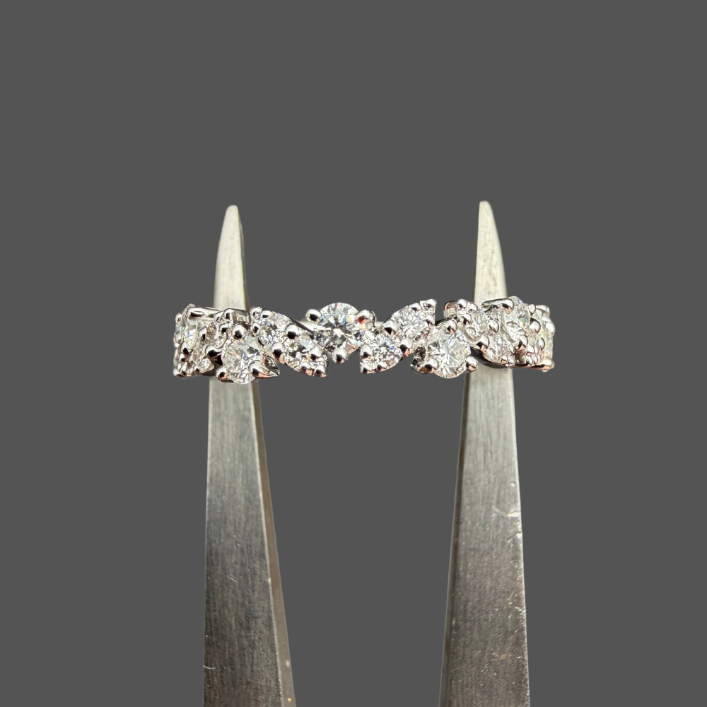 Demi-Alliance Diamants G-VS 0,59 ct – Or Blanc 18 Carats
