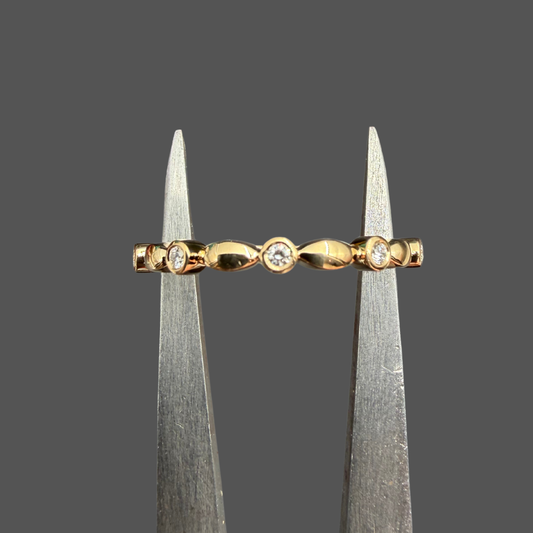 Demi-Alliance 5 Diamants G-VS 0,05 ct – Or Jaune 18 Carats