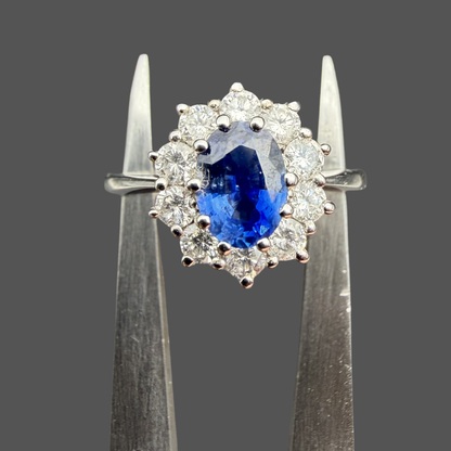 Bague Saphir entourage Diamants