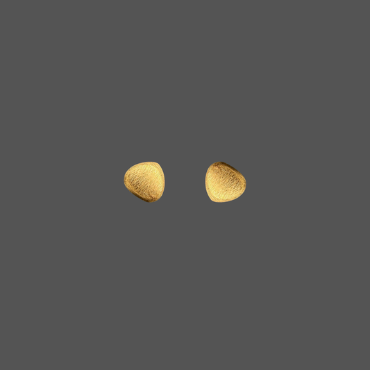 Boucles d’oreilles puces Galet Femme Adorée en or jaune 18 carats finition brossée