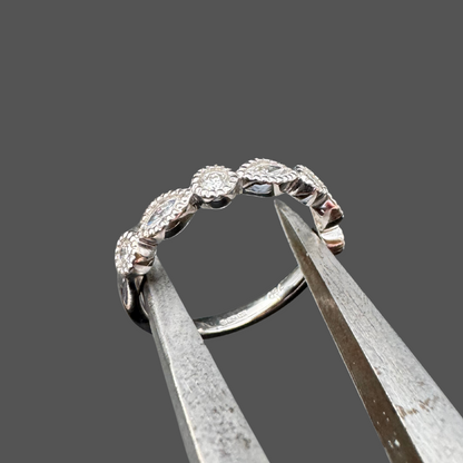Alliance fantaisie diamants or blanc 0.35ct