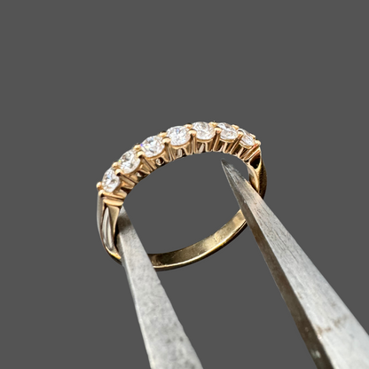 Demi alliance diamants or jaune 0.50ct