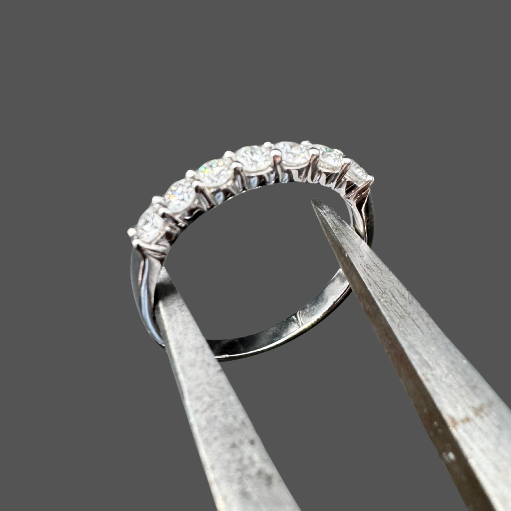 Demi alliance diamants or blanc 0.43ct