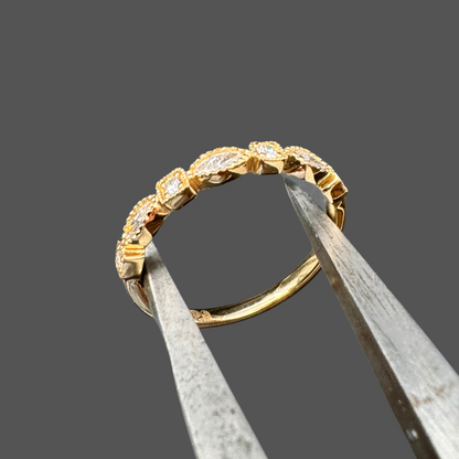 Alliance fantaisie diamants or jaune 0.34ct