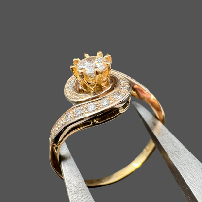 Bague en Or Jaune & Diamants