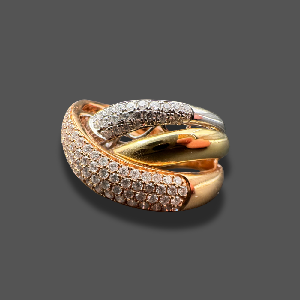 Bague 3 Ors et Diamants