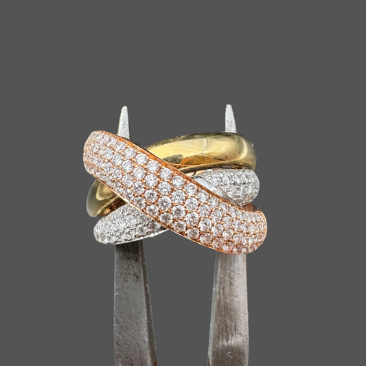 Bague 3 Ors et Diamants
