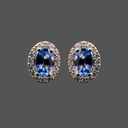 Boucles d’Oreilles Entourage Saphir