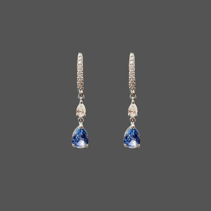 Boucles d’oreilles pendantes Saphir