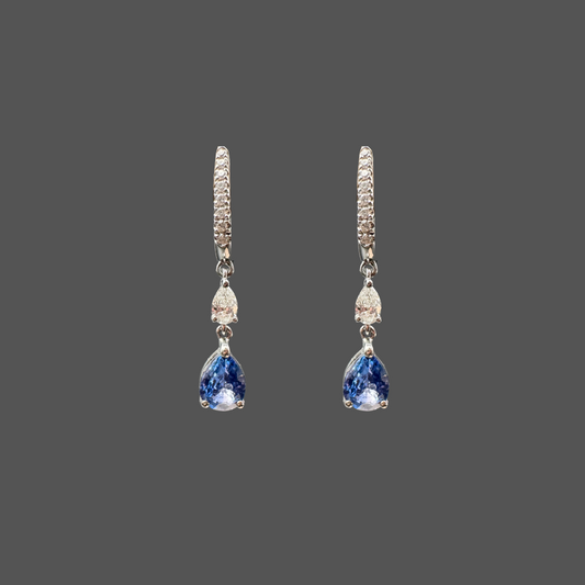 Boucles d’oreilles pendantes Saphir
